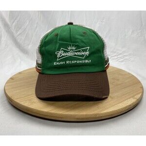 Budweiser Hat Irish Clover Beer Cap Trucker Mesh  Adjustable Designate A Driver